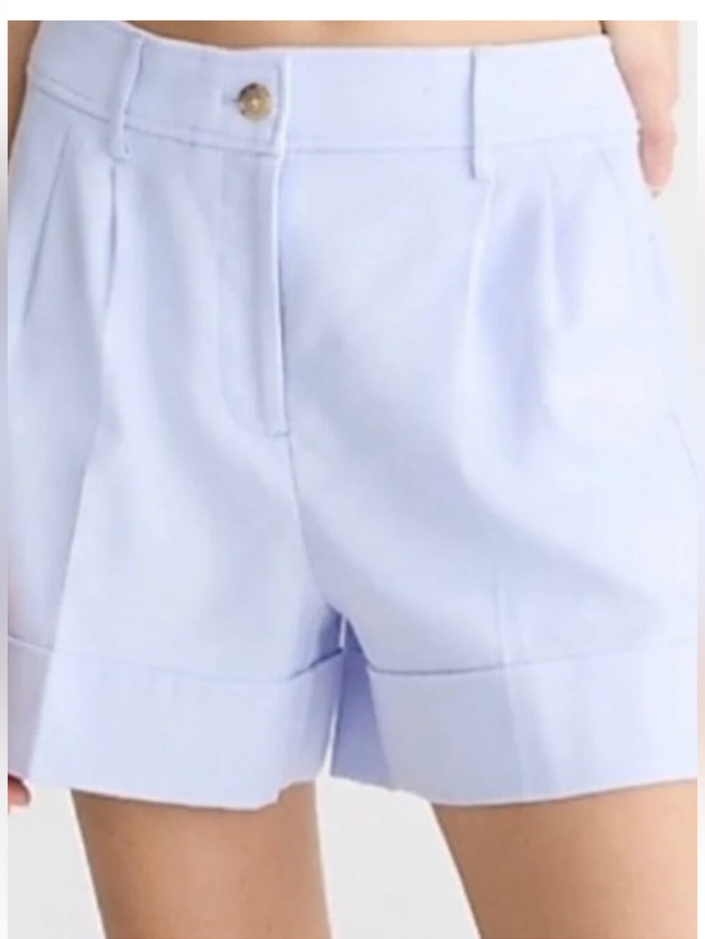 NWT J Crew Remi Cuffed, Pleated Trouser shorts in Powder Blue— Size 10